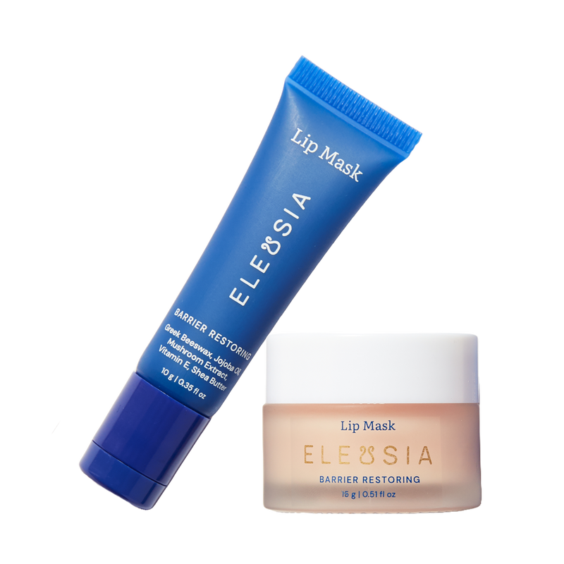 Two ELEUSIA lip mask products on a white background